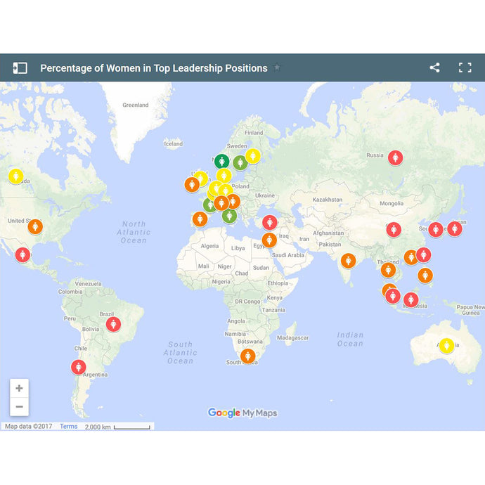 Interactive map of corporate female board members around the world